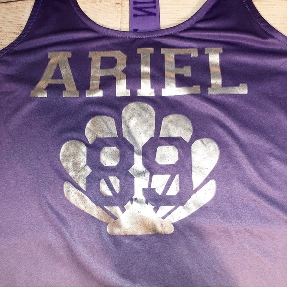 Disney The Little Mermaid Purple Ombre Ariel 89 Active Tank Top Size S - Picture 7 of 8